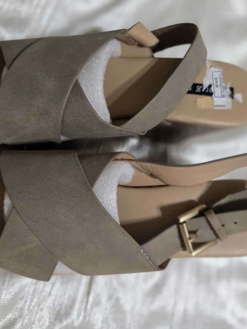 Wedge Slide Sandals in Taupe By Parker & Sky Size 8 NWOB!